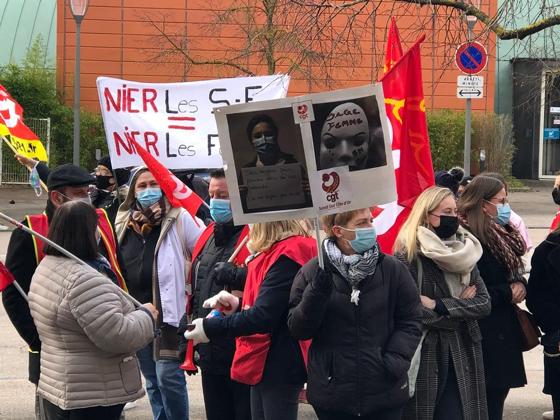 Les sages-femmes de Côte-d’Or, lors d'une précédente manifestation en janvier dernier